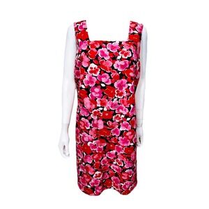 Eileen West Classic Womens Dress Plus Size Floral Lined Sleeveless Back Zip